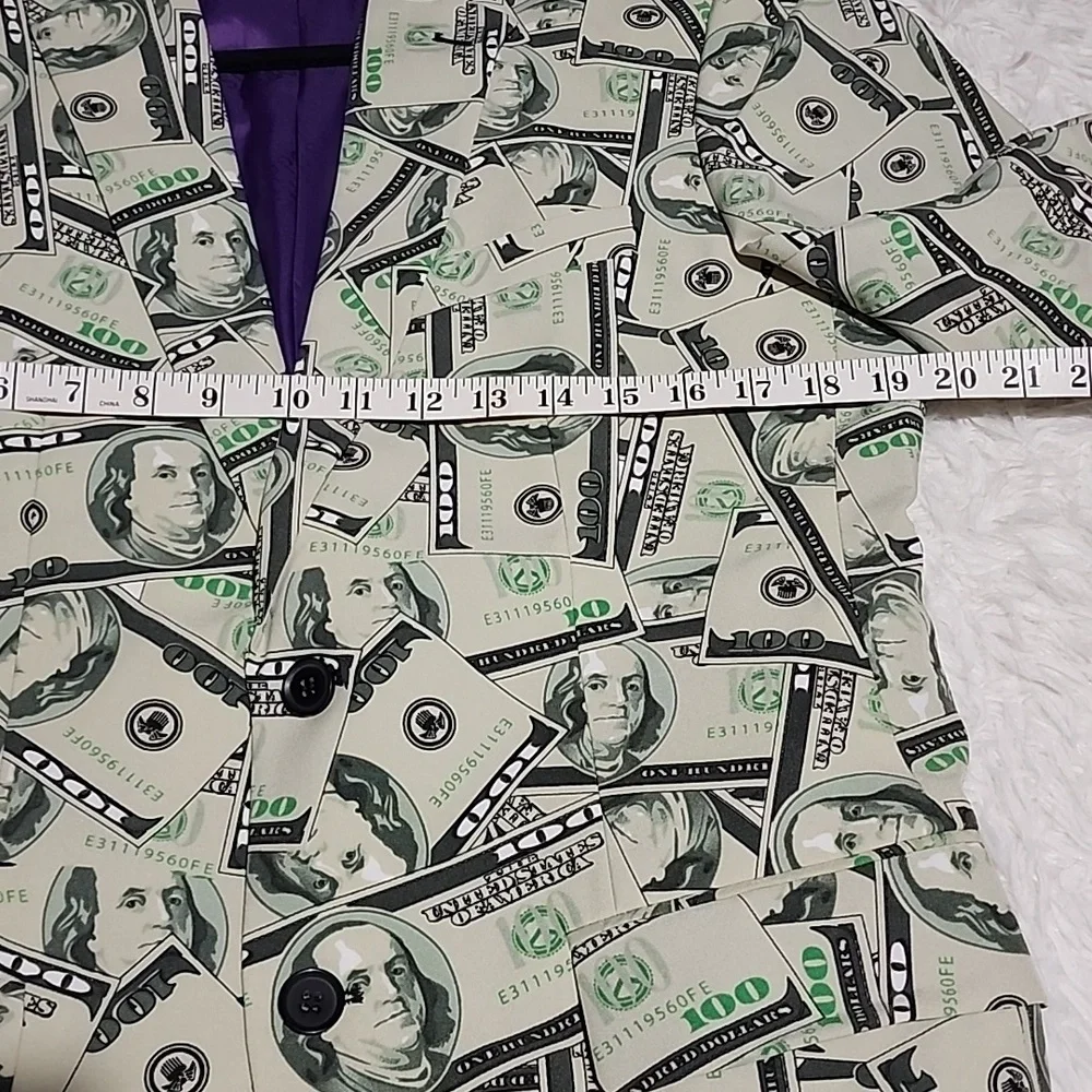 OPPO SUITS SET Stylish Money Print Blazer &  Pant  Green and Black